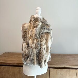Rabbit fur vest, damaged on back